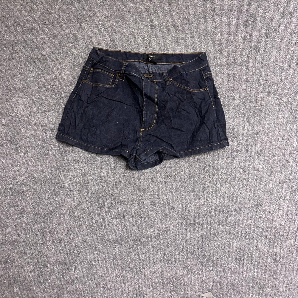 Forever 21 Shorts Womens Size 28 Dark Wash Blue Denim Mini Slim Fit Stretch